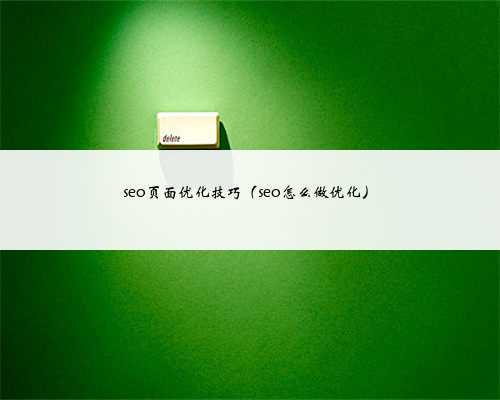 seo页面优化技巧(seo怎么做优化)