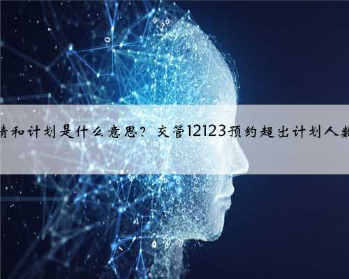 预约申请和计划是什么意思?交管12123预约超出计划人数怎么办