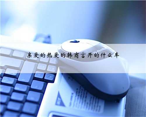 亲爱的热爱的韩商言开的什么车