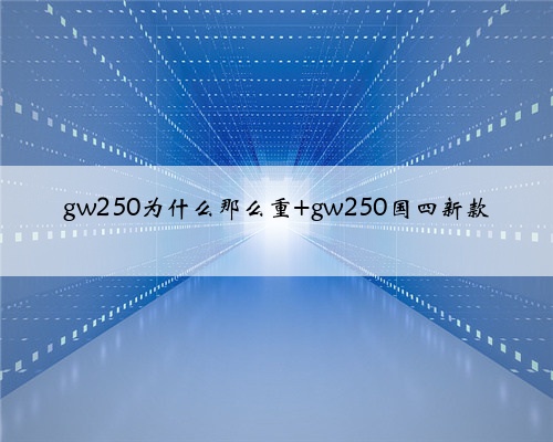 gw250为什么那么重 gw250国四新款