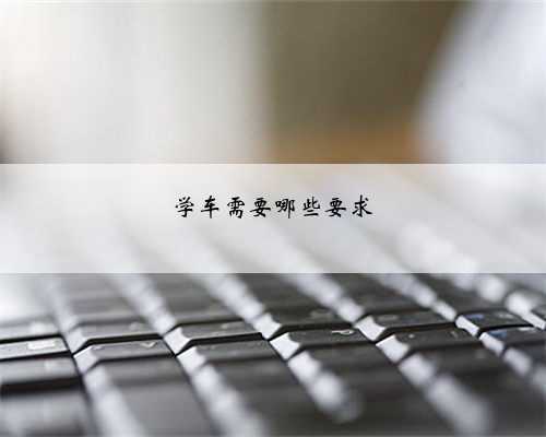 学车需要哪些要求
