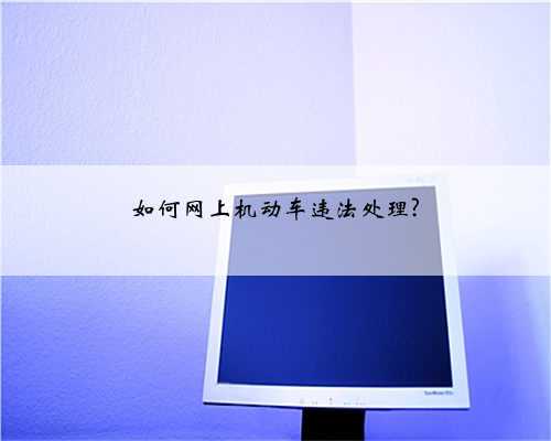 如何网上机动车违法处理?
