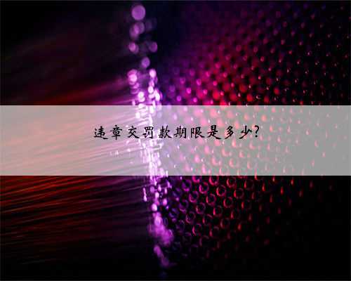 违章交罚款期限是多少?