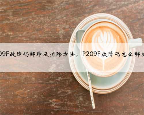 p209F故障码解释及消除方法，P209F故障码怎么解决？
