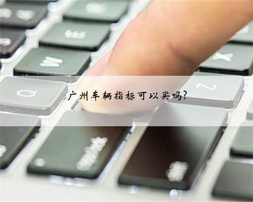 广州车辆指标可以买吗?